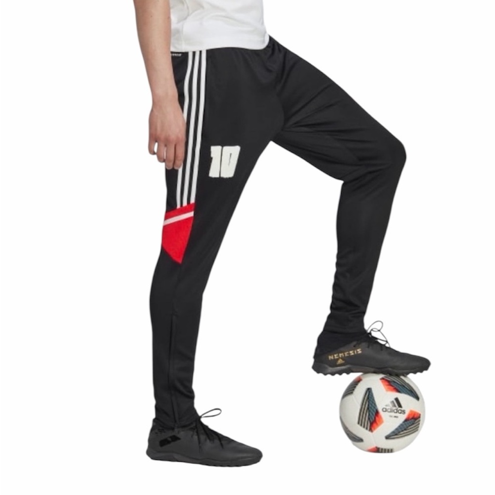 NWT Adidas Messi Aeroready track pants black, red & white  #10 size XS